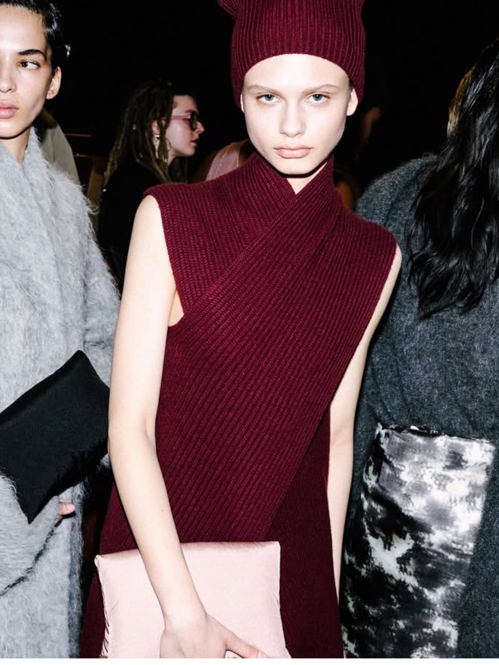 Ribbed Knit Sleeveless top- Burgundy